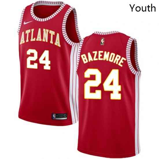 Youth Nike Atlanta Hawks 24 Kent Bazemore Authentic Red NBA Jersey Statement Edition